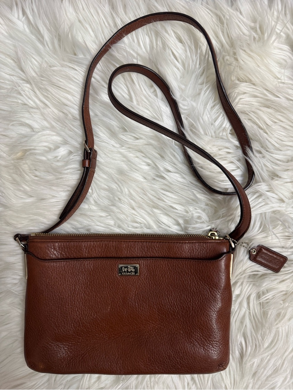 Coach Cognac Crossbody with Gold accents